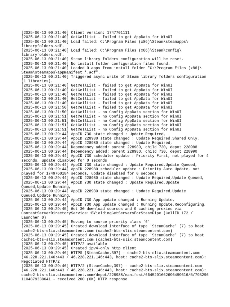 Steam Update and Configuration Errors | PDF | Scheduling (Computing ...