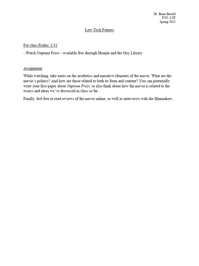SDPT - Neptune Frost Prompt - Bartell | PDF