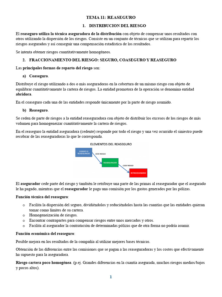 Tipos y Funciones del Reaseguro | PDF | Reaseguro | Seguro