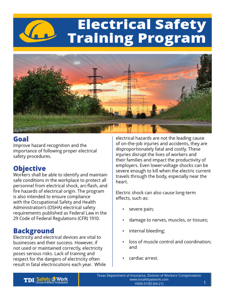 Electrical Safety Training Guidelines | PDF | Safety | Occupational ...
