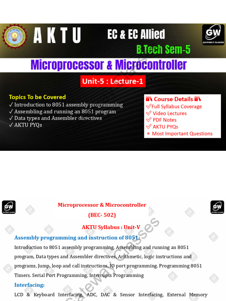 8051 Assembly Programming Guide | PDF | Assembly Language | Analog To ...