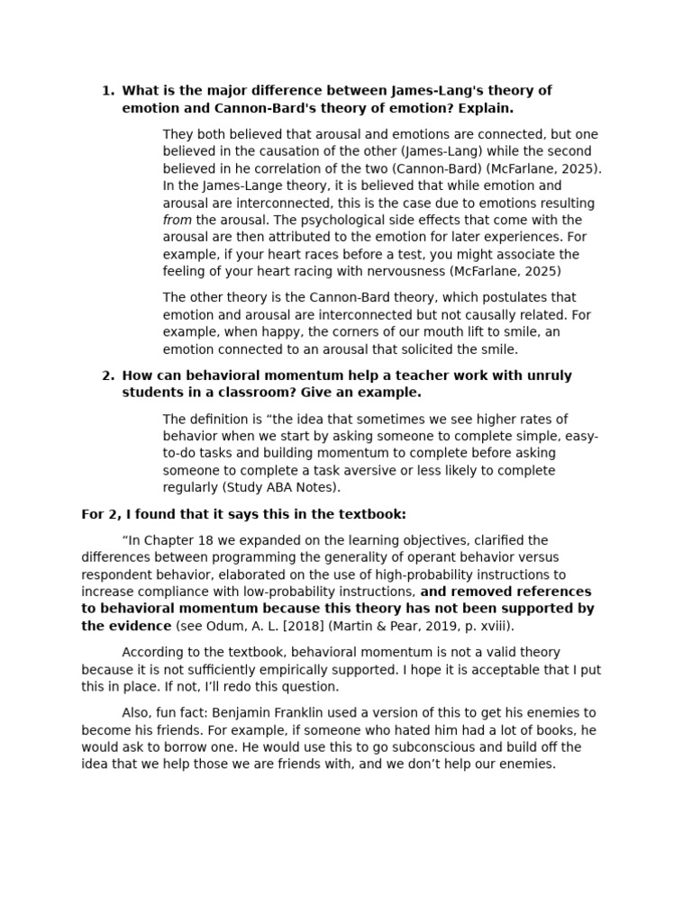 Behavior Modification Online Questions 11 | PDF | Emotions | Causality