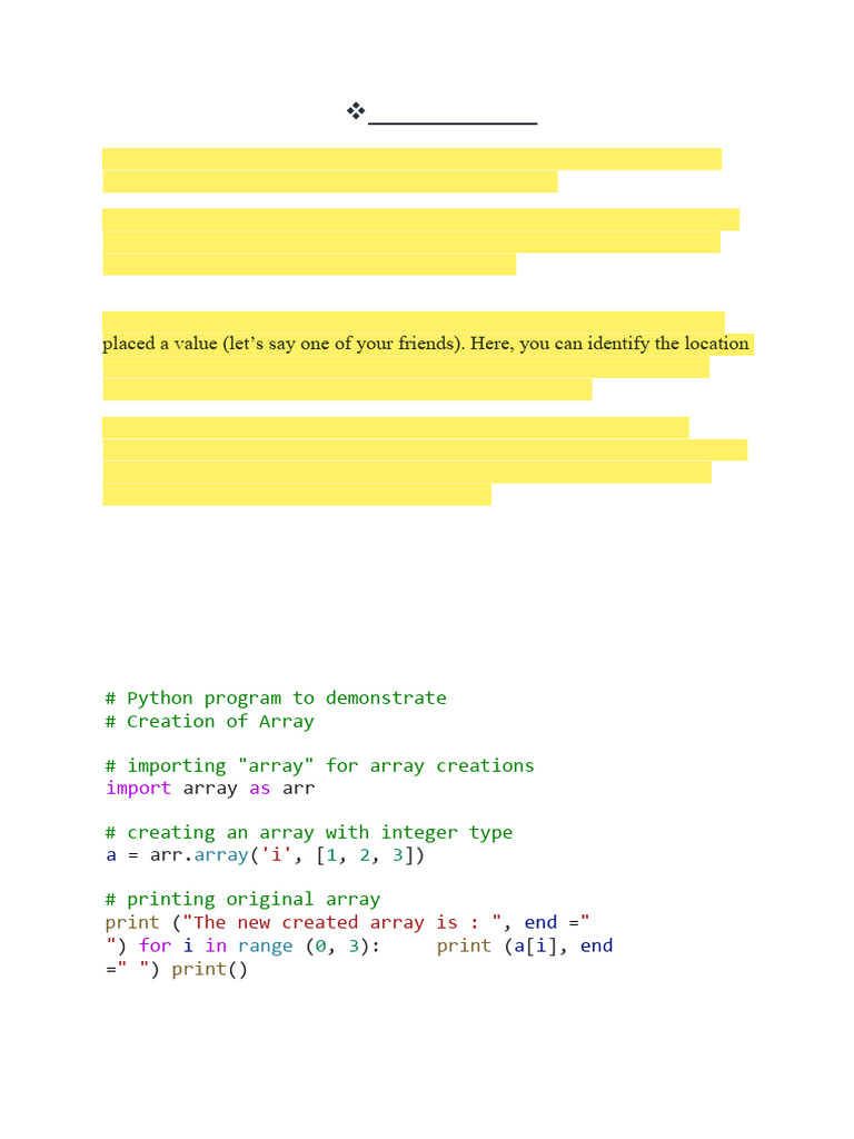 Python Arrays: Creation & Manipulation | PDF