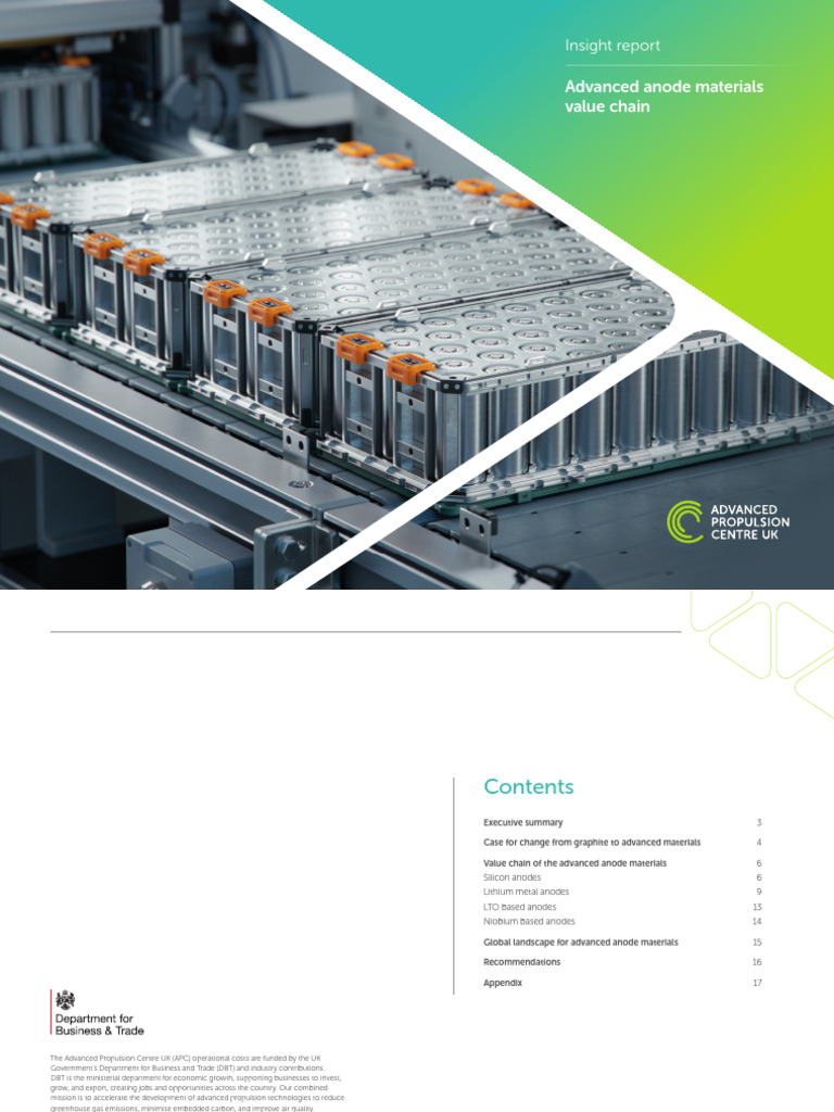 Advanced Anode Materials for EVs | PDF | Lithium Ion Battery | Graphite