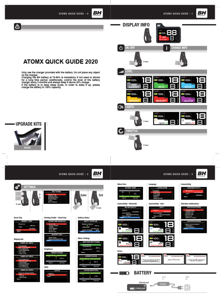 Guide rapide de chargement de batterie ATOMX | PDF