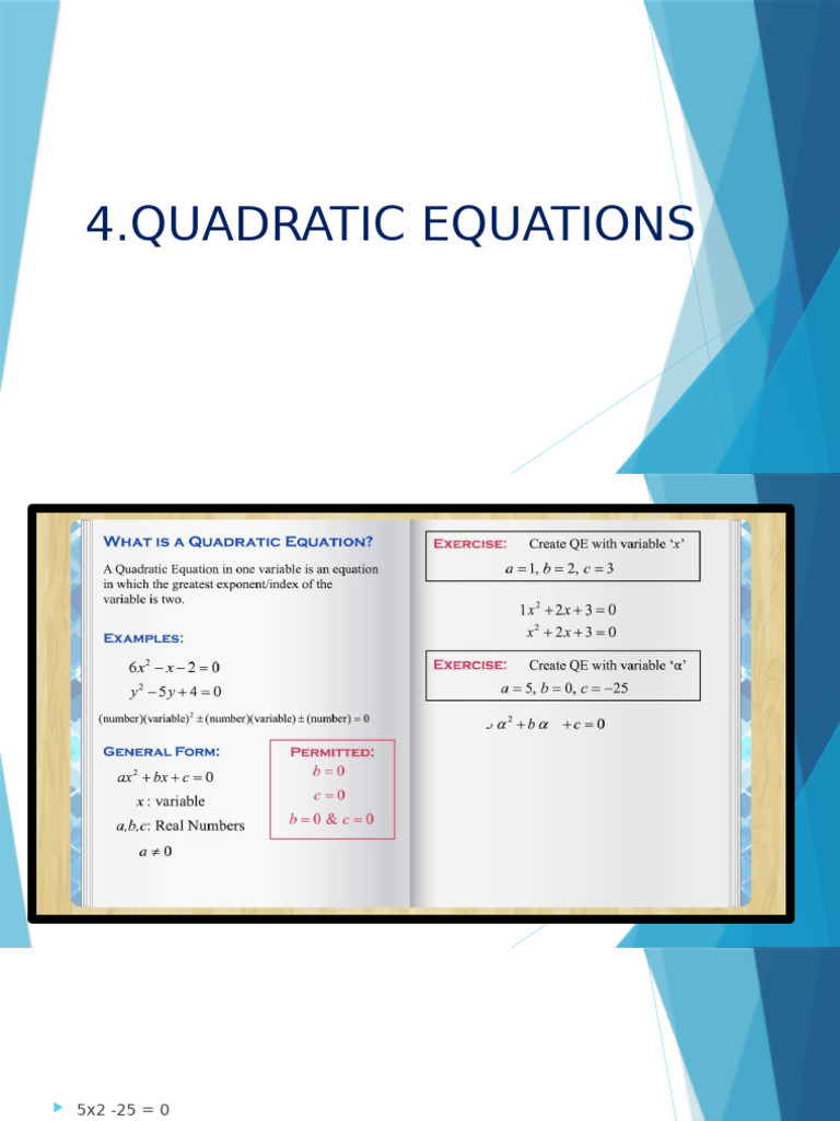 Quadratic equation | PDF | Quadratic Equation | Equations