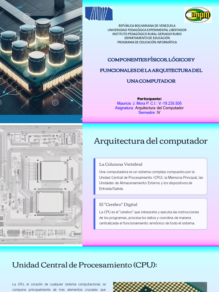 Componentes Clave de la Arquitectura Computador | PDF | Unidad Central ...