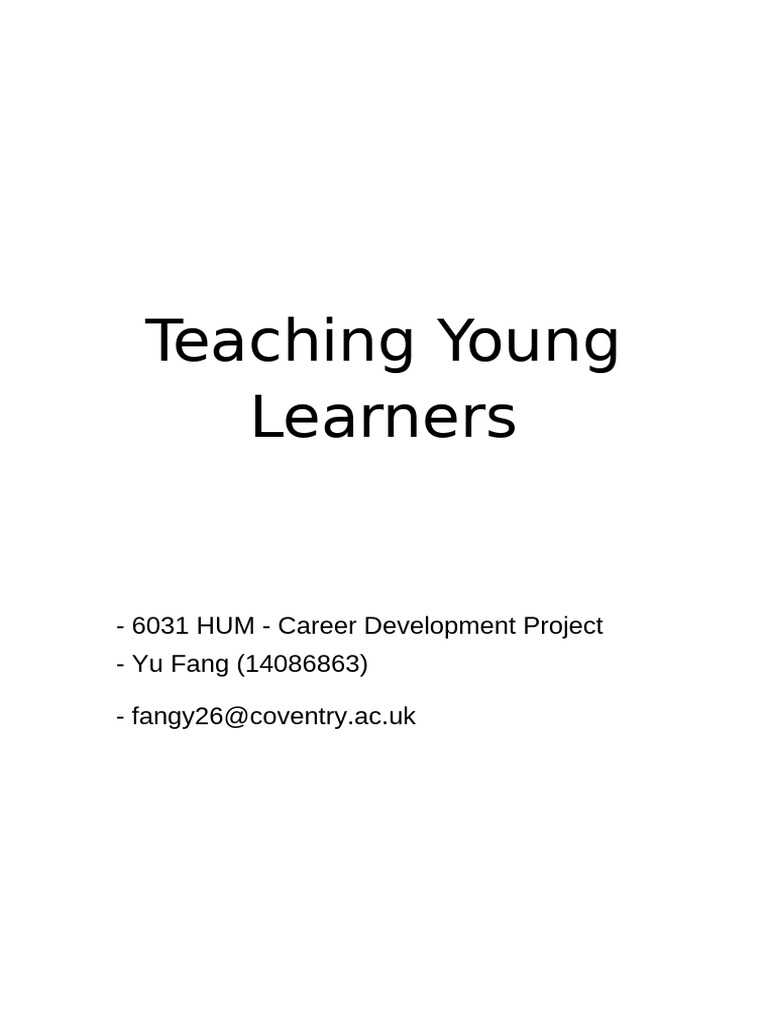 Teaching Strategies for Young Learners | PDF | Learning | Vocabulary