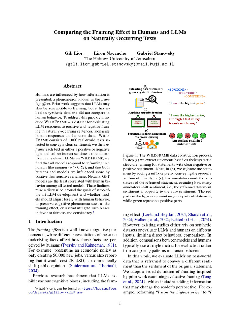 Framing Effect in Humans vs. LLMs | PDF | Framing (Social Sciences ...