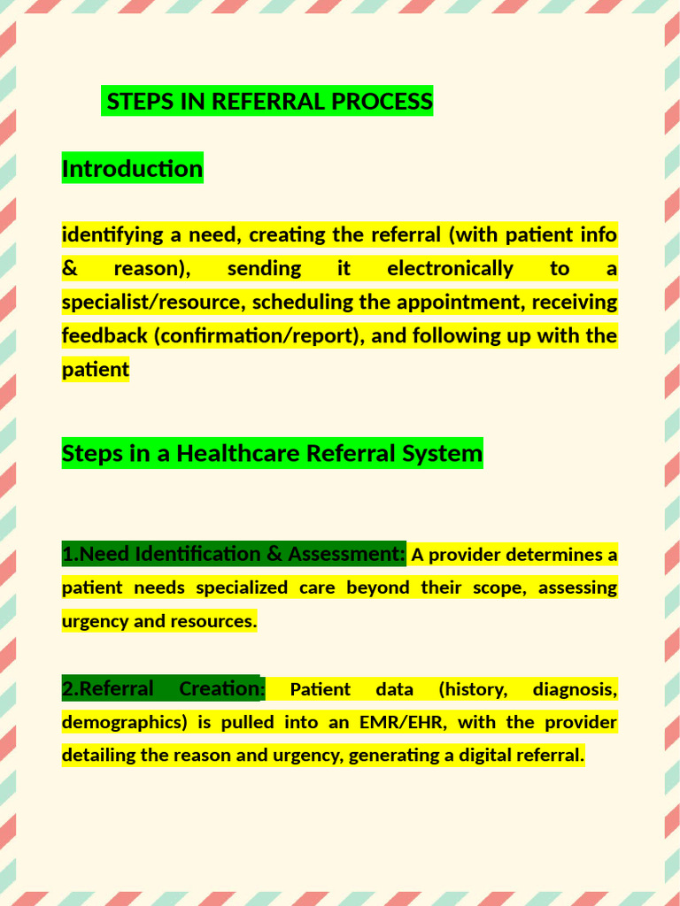 Steps in the Healthcare Referral Process | PDF | Electronic Health ...