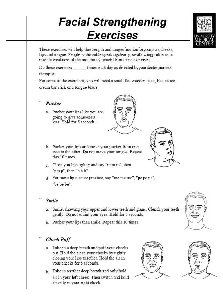 Facial Strengthening Exercises Guide | PDF | Mouth | Lip