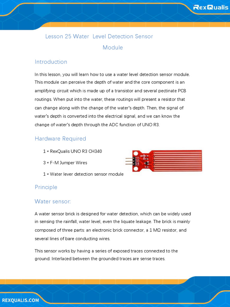 Water Level Detection Sensor Guide | PDF | Electronic Circuits | Sensor