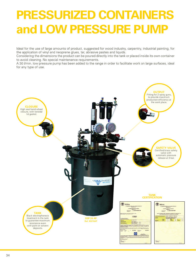 Pressurized Containers & Low Pressure Pumps | PDF | Valve | Pipe (Fluid ...