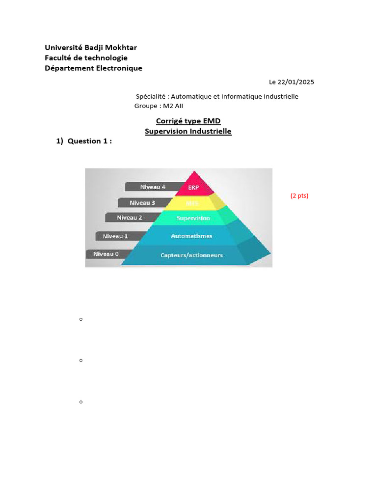 Corrigé EMD Supervision Industrielle | PDF | Scada | Informatique