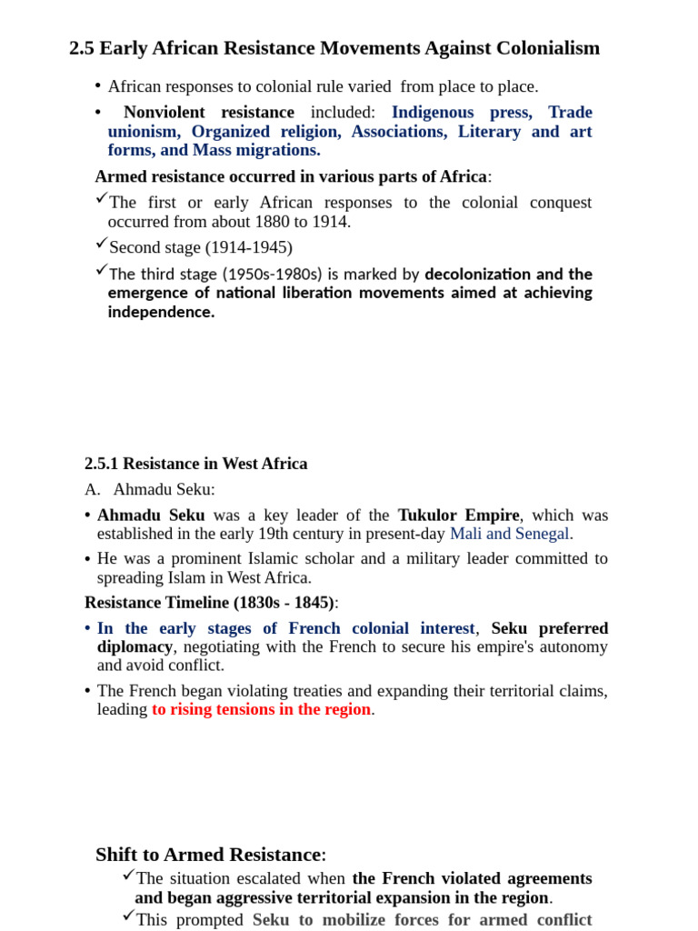 Early African Resistance to Colonialism | PDF | German Empire | British ...