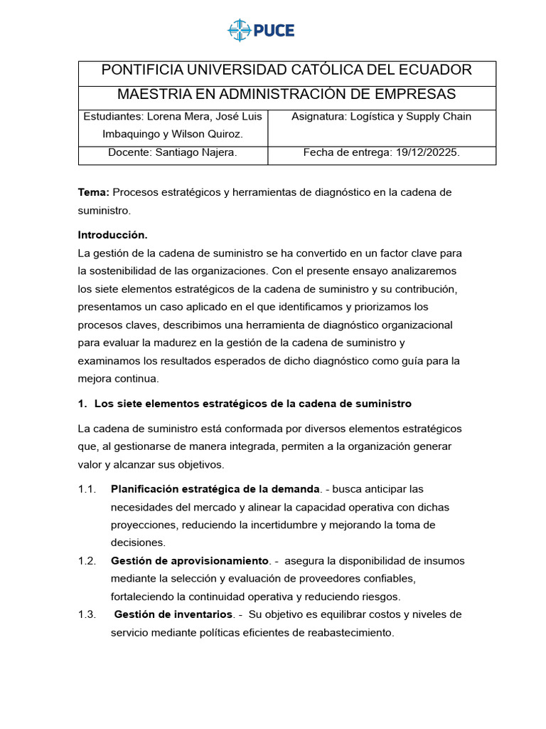 Estrategias en la Cadena de Suministro | PDF | Logística | Business