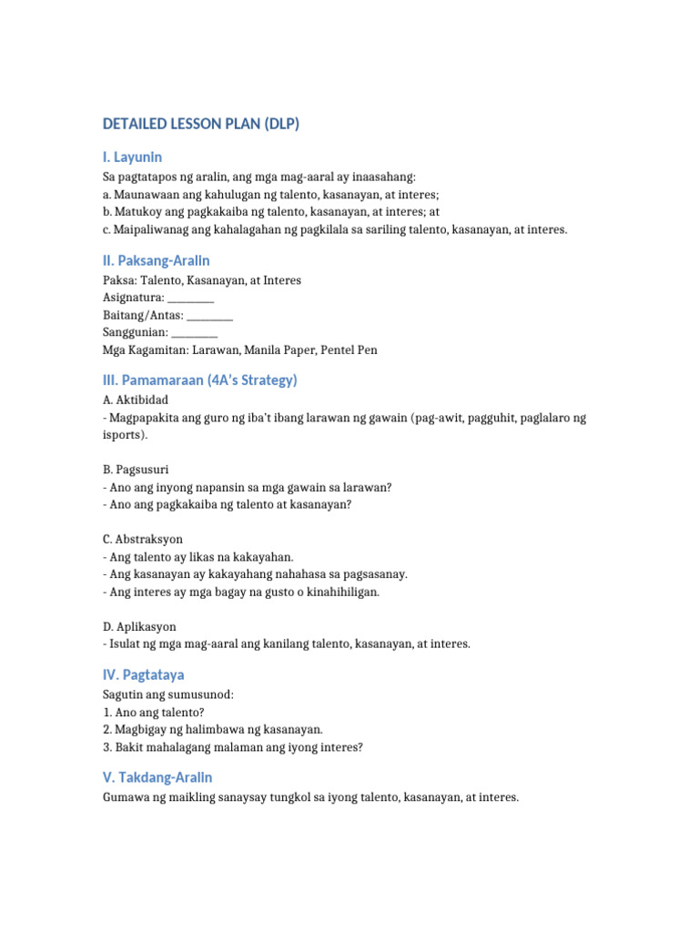 DepEd 4as Lesson Plan | PDF