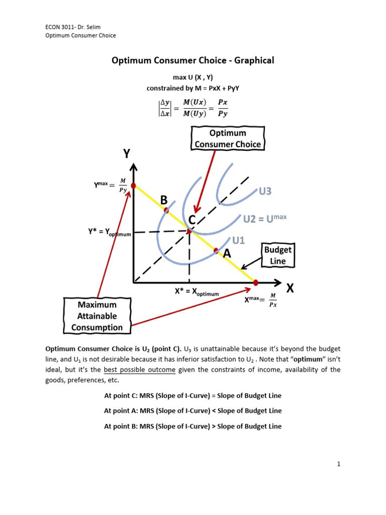 5B. Optimum Consumer Choice - Graphical | PDF | Demand | Goods