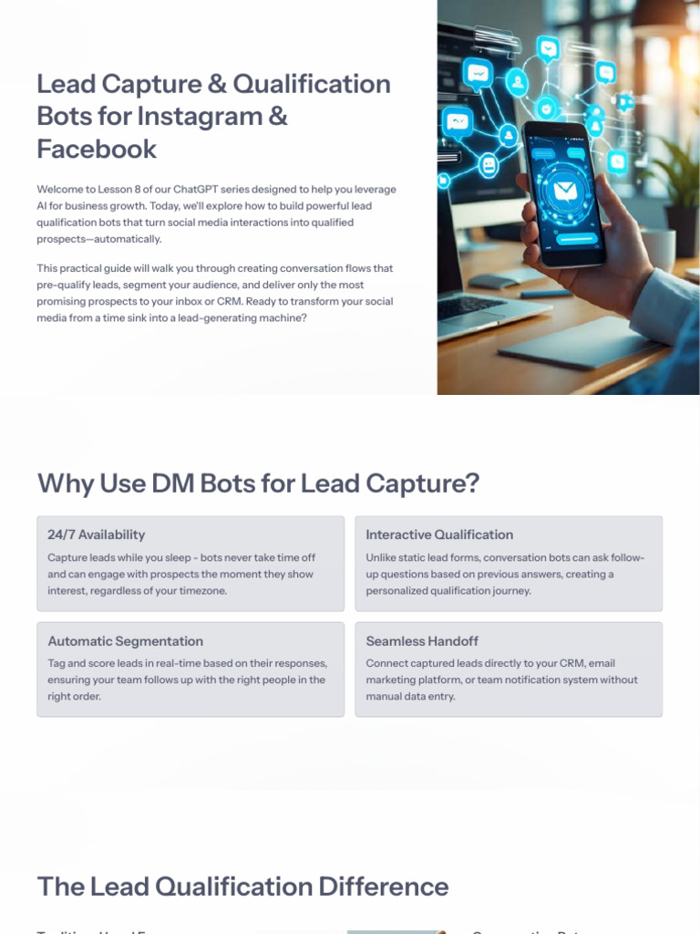 Lesson 8 Lead Capture & Qualification Bots for Instagram & Facebook ...
