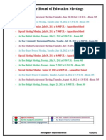 Summer Board of Education Meetings: Ad Hoc Board Process Meeting, Tuesday, July 10, 2012 at 5:30 P.M. - Room 305