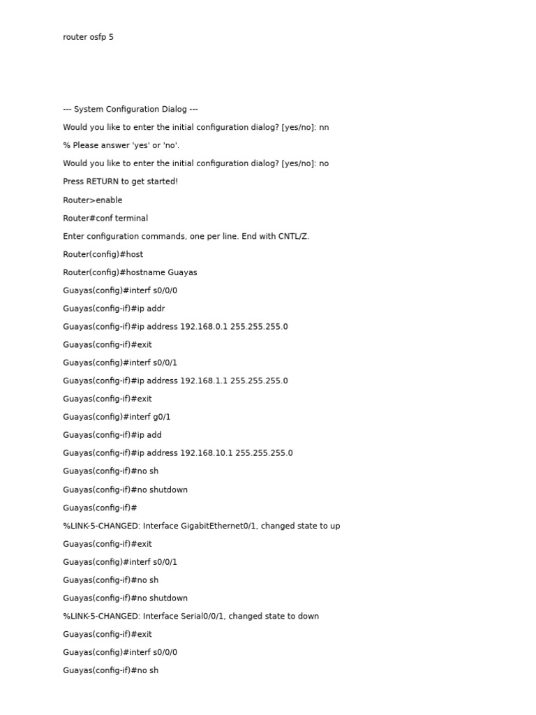 OSPF Router Configuration Guide | PDF | Data Transmission ...