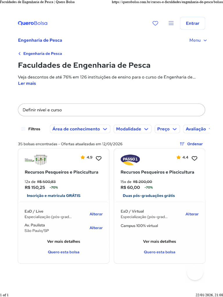 Faculdades de Engenharia de Pesca Brasil | PDF