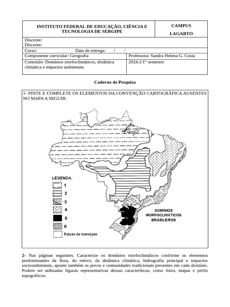 Domínios Morfoclimáticos do Brasil | PDF