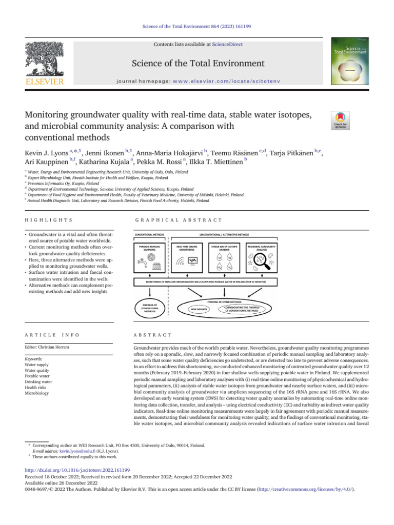 Groundwater Quality Monitoring Methods | PDF | Water Quality | Groundwater