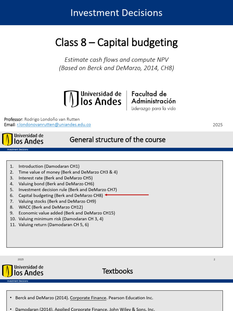 Class 8 - Capital Budgeting - 2025 PDF | PDF | Capital Budgeting ...