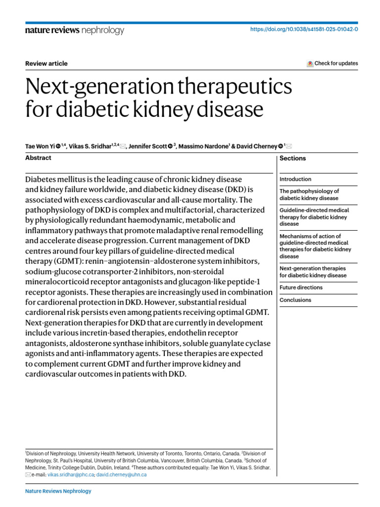 Next-Gen Therapies for Diabetic Kidney Disease | PDF | Chronic Kidney ...