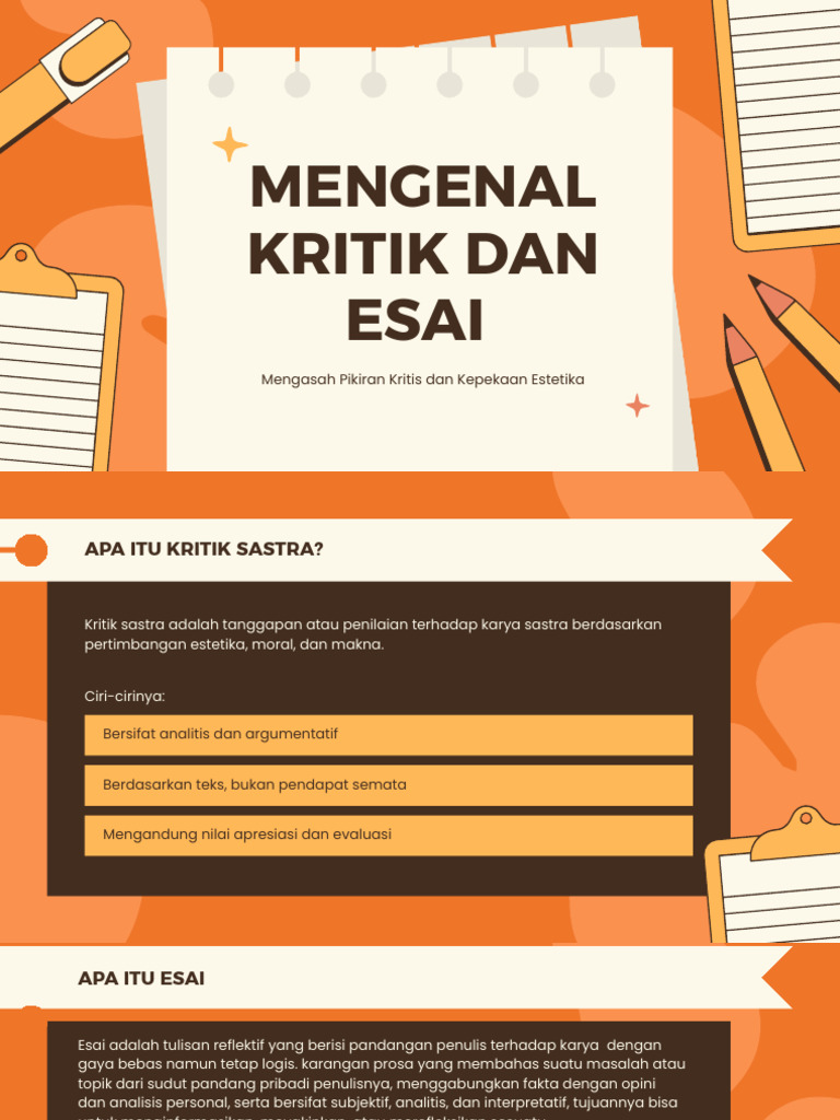Kritik Sastra dan Esai: Panduan Lengkap | PDF