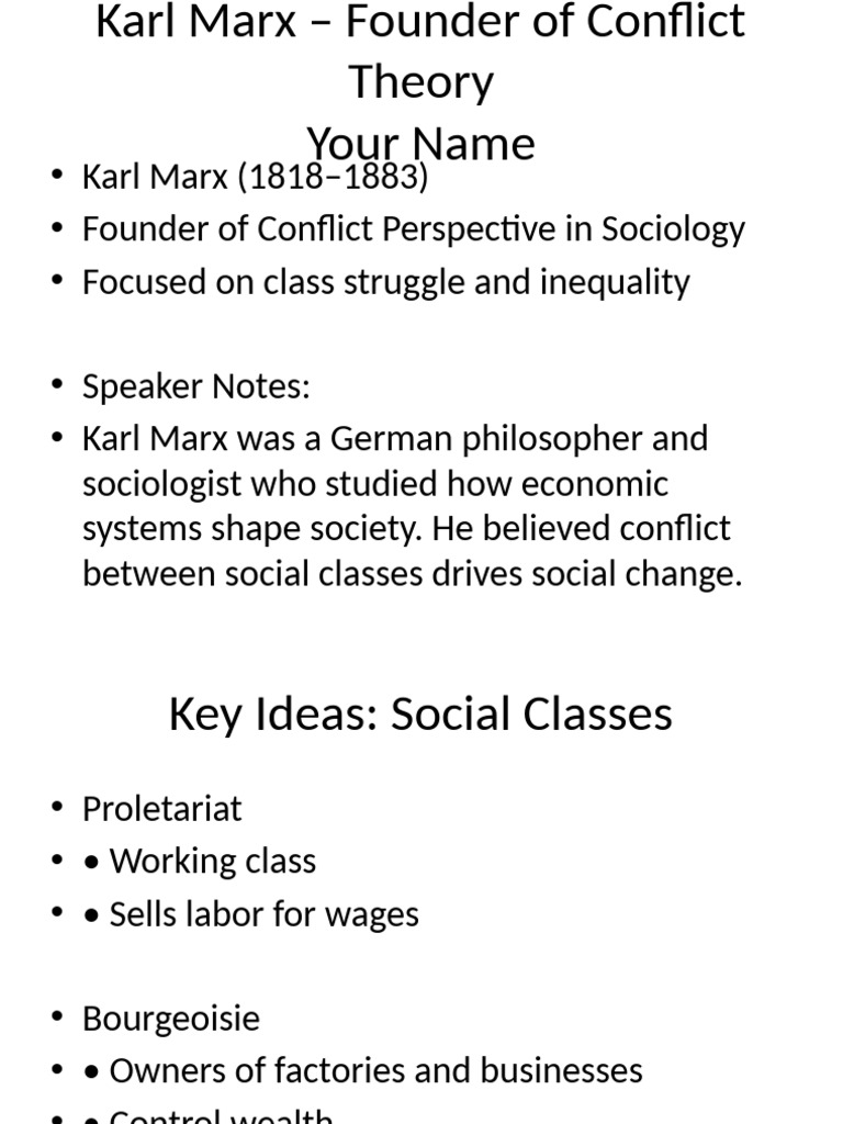 Karl Marx and Conflict Theory Explained | PDF