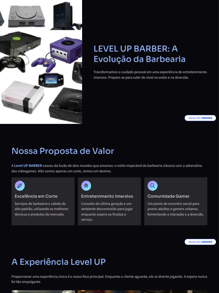 Barbearia Level UP: Estilo e Entretenimento | PDF | Investimentos ...