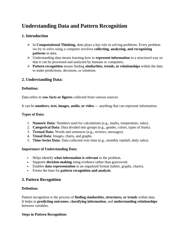 Data and Pattern Recognition Explained | PDF | Pattern Recognition ...