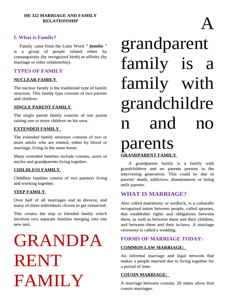 Types of Family and Marriage Structures | PDF