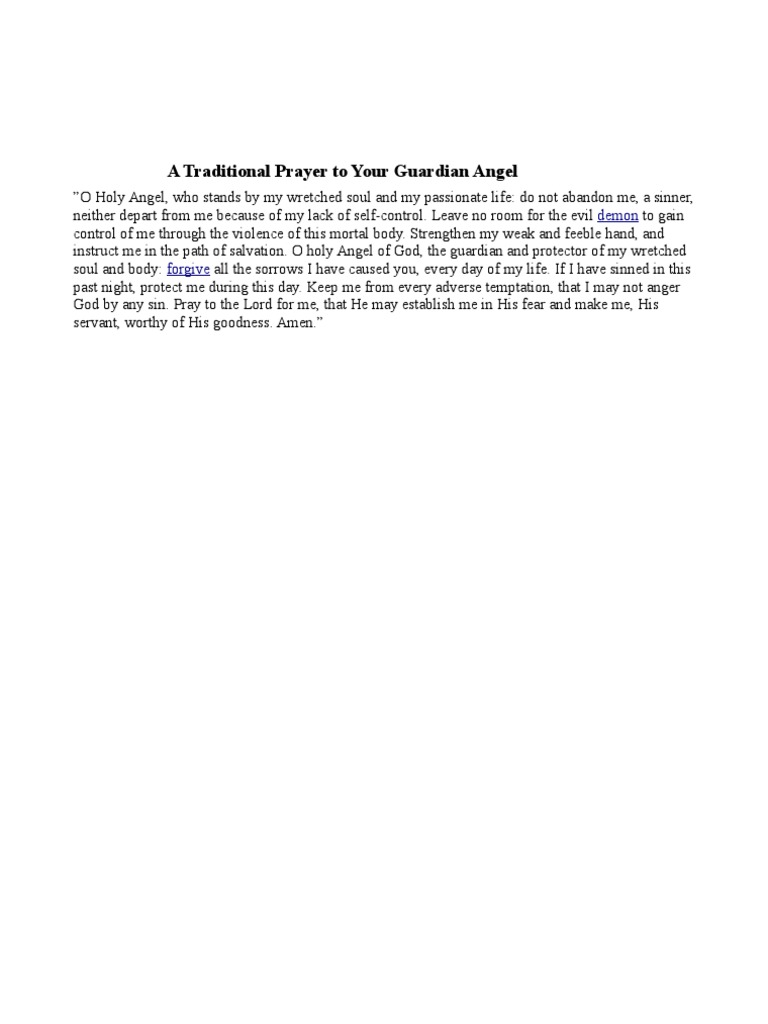 Guardian Angel Prayer for Protection | PDF