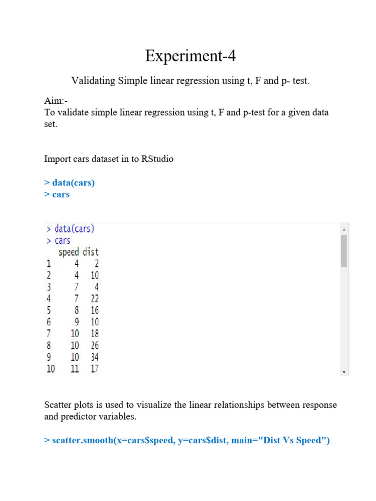 Validate Simple Linear Regression Analysis | PDF | Linear Regression ...