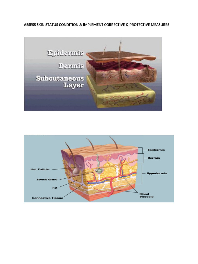 Skin Condition Assessment & Care Guide | PDF | Dermatitis | Dehydration