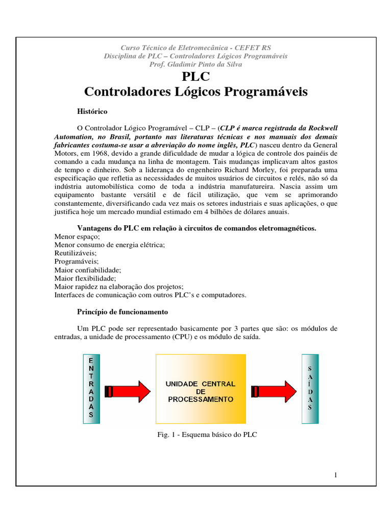 Introdução ao PLC: Funcionamento e Programação | PDF | Controlador ...
