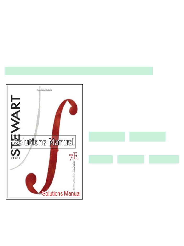 Multivariable Calculus 7th Edition Stewart Solutions Manual Ready to ...