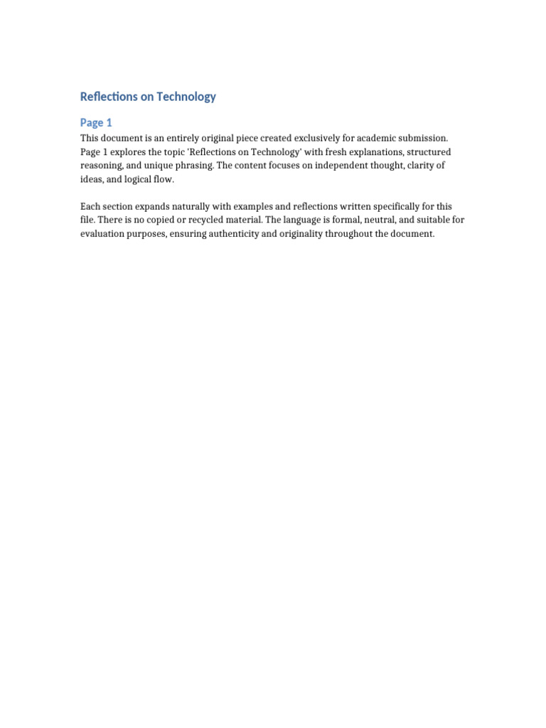 Insights on Technology Reflections | PDF | Thought | Reason