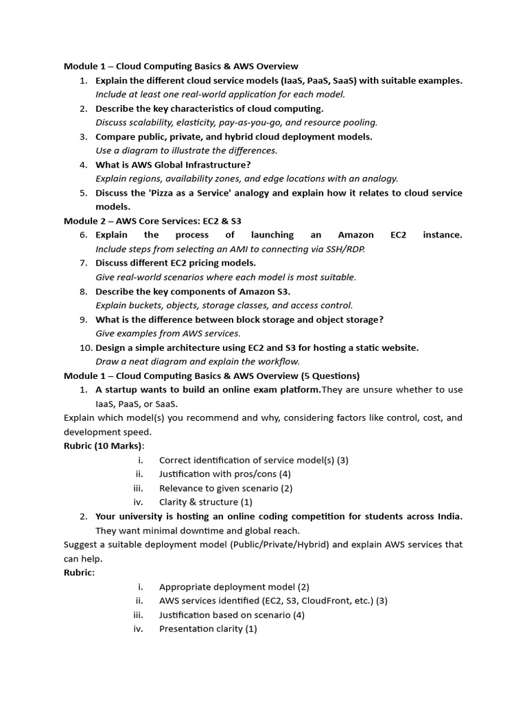 AWS Cloud Computing Essentials Guide | PDF | Cloud Computing | Amazon ...