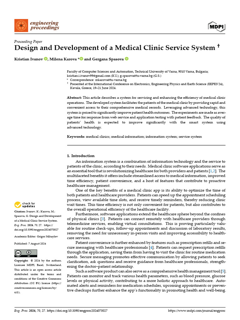 Medical Clinic Service System Design | PDF | Medicine | Health Care