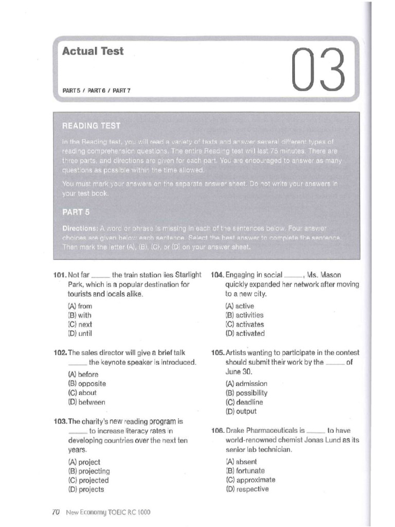 Toeic Part 5 | PDF