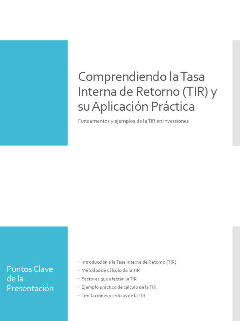 Tasa Interna de Retorno: Guía Práctica | PDF | Tasa interna de retorno ...