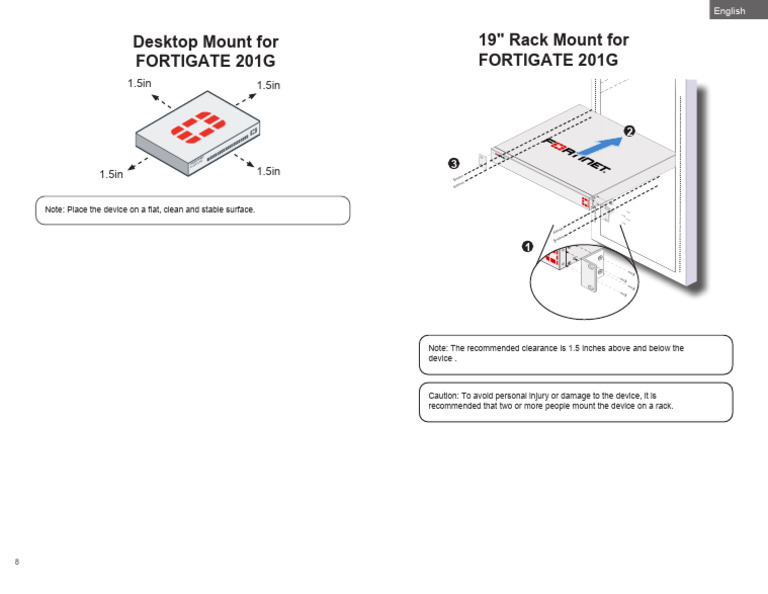 Fortigate 201G Rack Mounting Guide | PDF