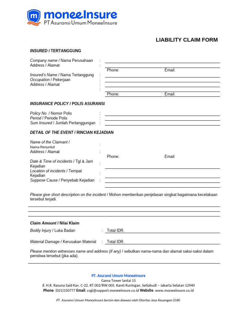 Claim Form Moneeinsure Gi | PDF