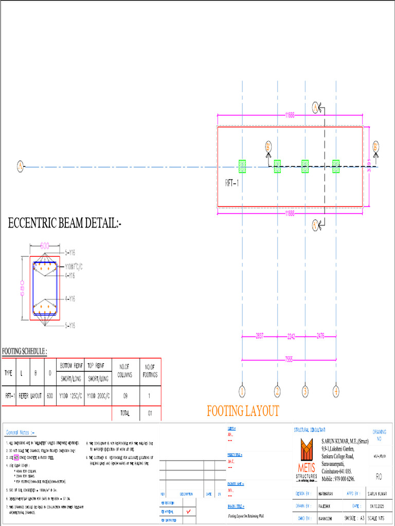 Rcc Retaining Wall 28 11 25 | PDF | Components | Civil Engineering