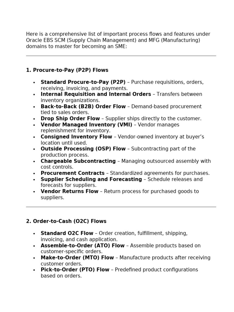 Essential Oracle EBS SCM & MFG Flows | PDF | Inventory | Business Economics