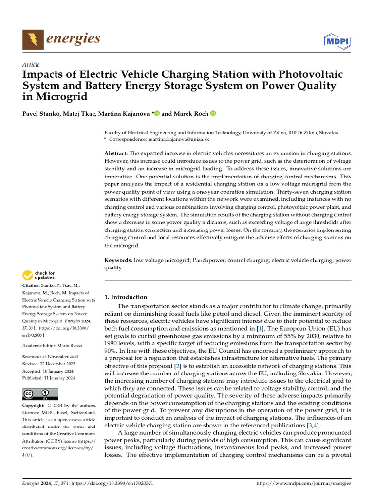 Impacts of Electric Vehicle Charging Station with Photovoltaic | PDF ...